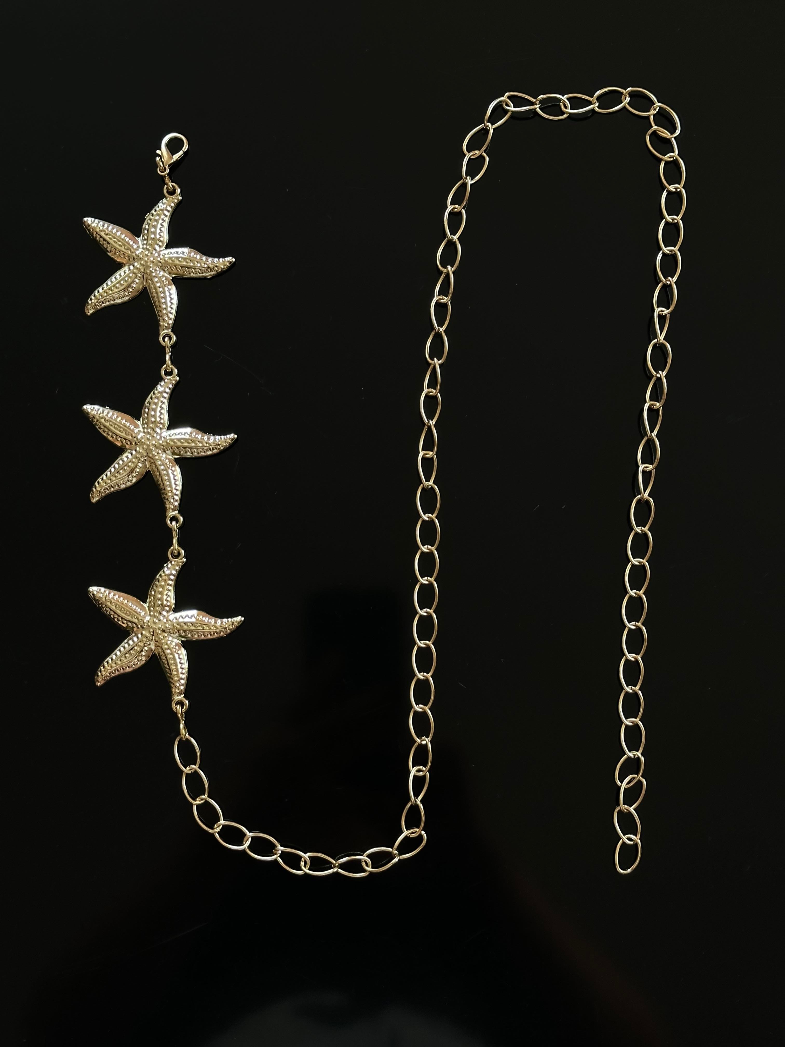 Metal Kemer/Bel Zinciri Büyük Denizyıldızı Model Gold