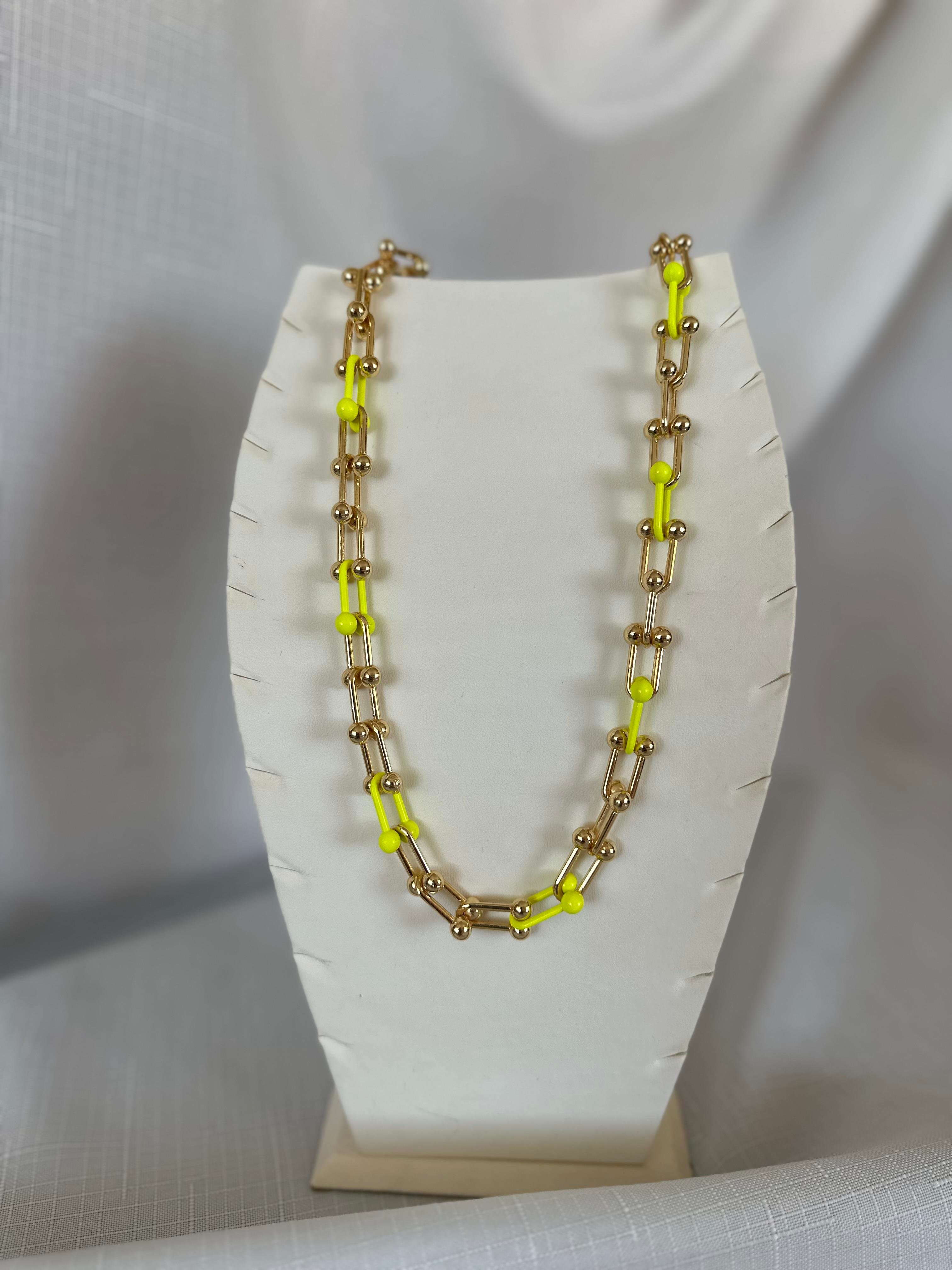 Neon Sarı Tiffany Kolye-50 cm