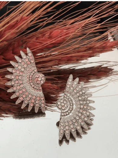 Zirkon Taşlı Metal Güneş Küpe 