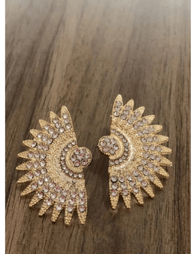 Zirkon Taşlı Metal Güneş Küpe 