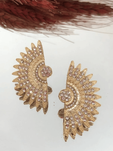 Zirkon Taşlı Metal Güneş Küpe 