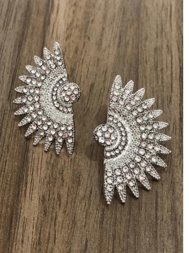 Zirkon Taşlı Metal Güneş Küpe 