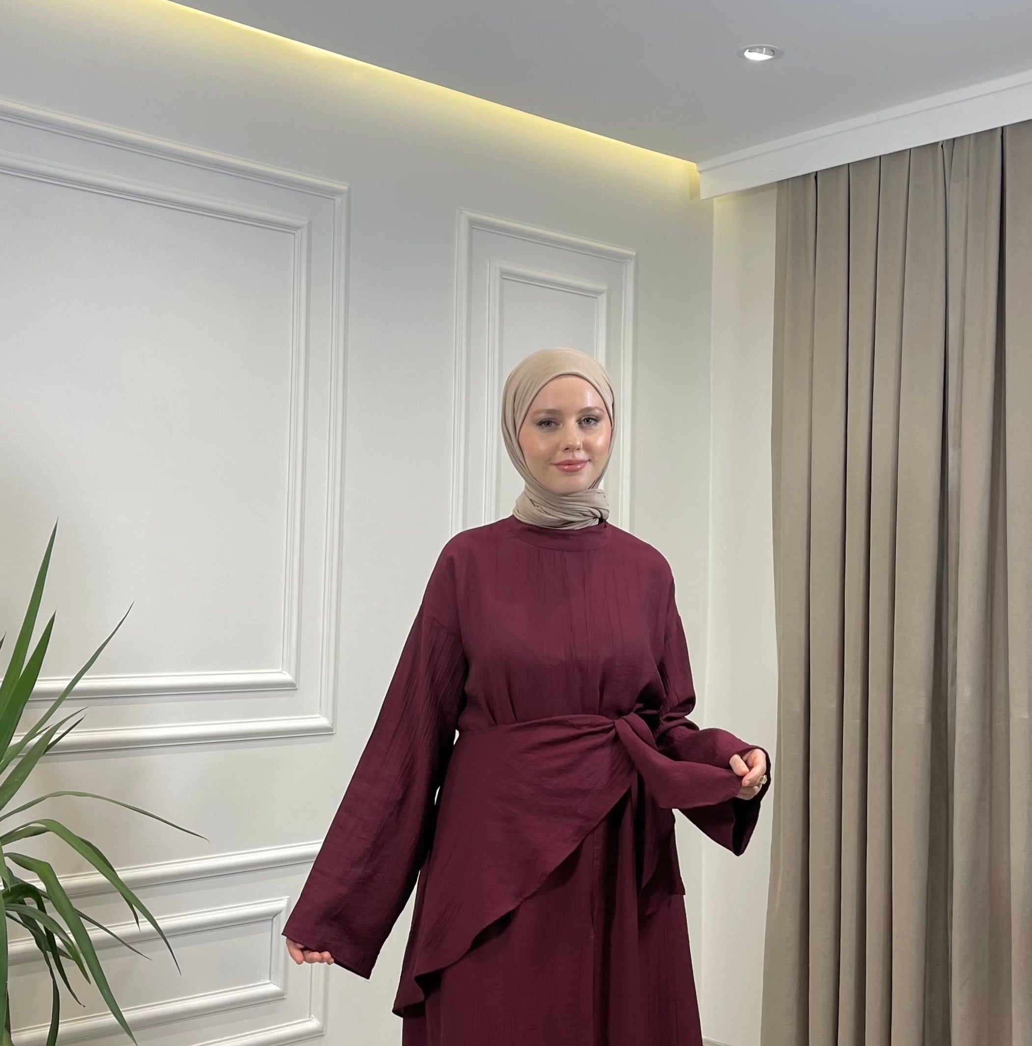 ÇİLEK TUNİK TAKIM BORDO