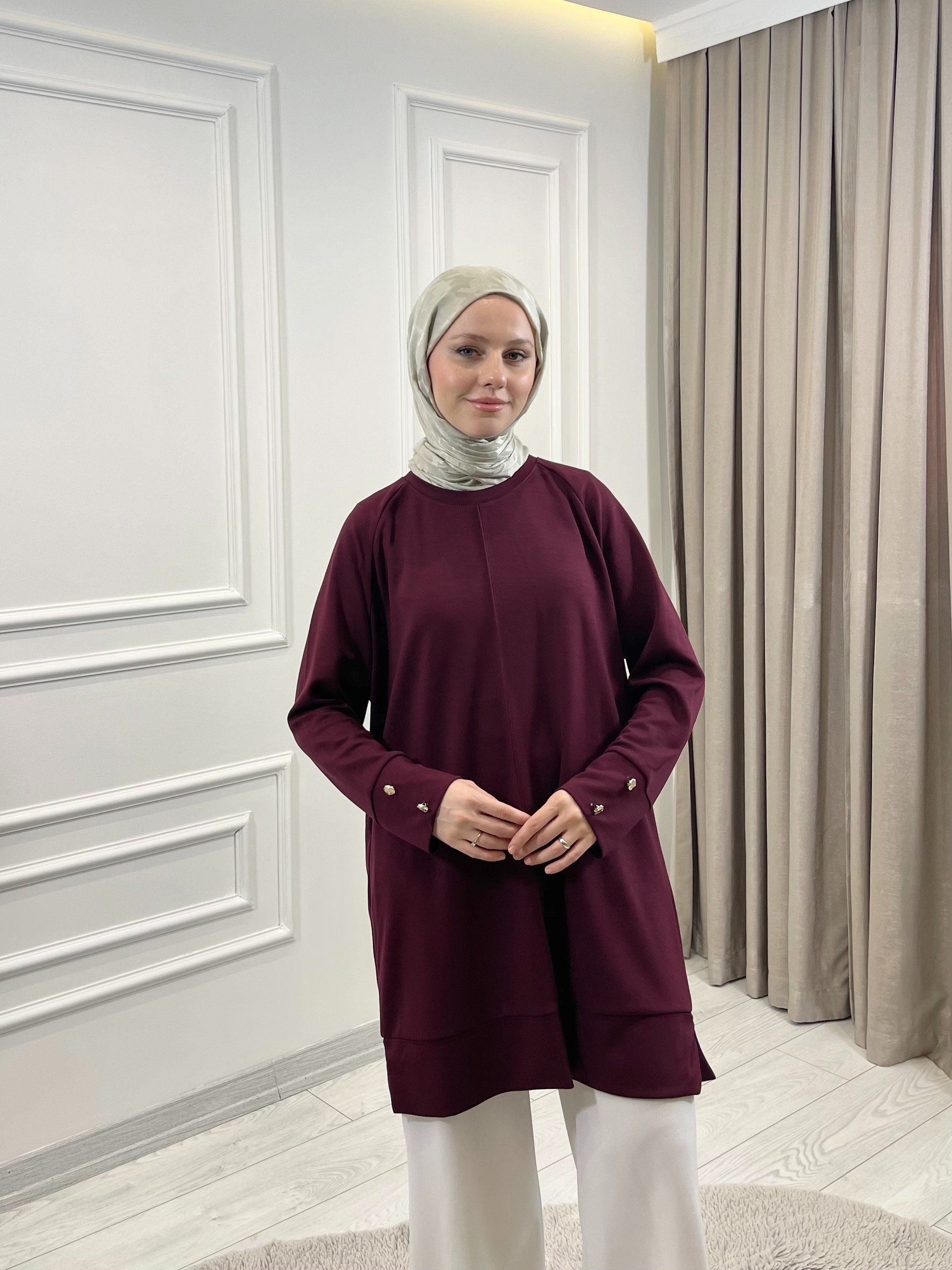 ÇIMALI TUNİK BORDO