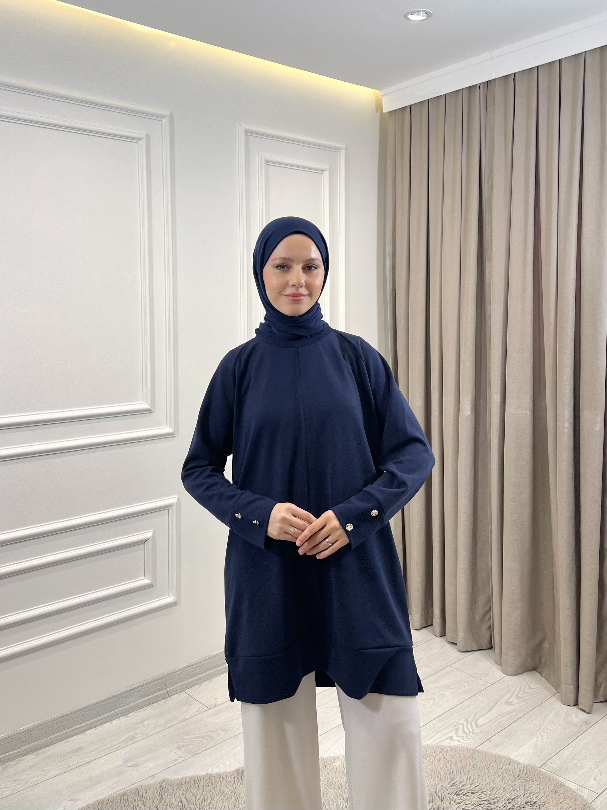 ÇIMALI TUNİK LACİVERT