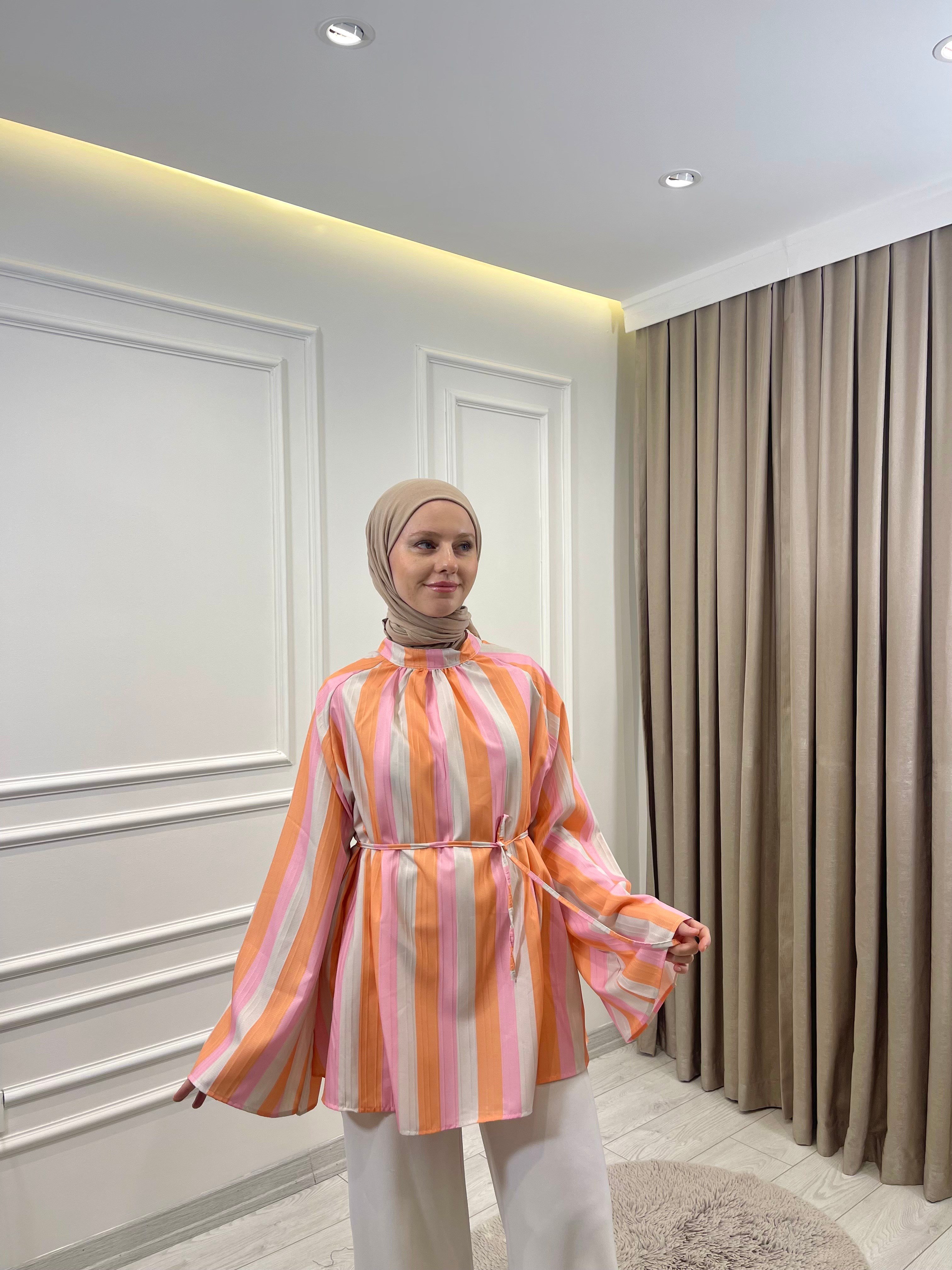 ÇİZGİLİ TUNİK TURUNCU