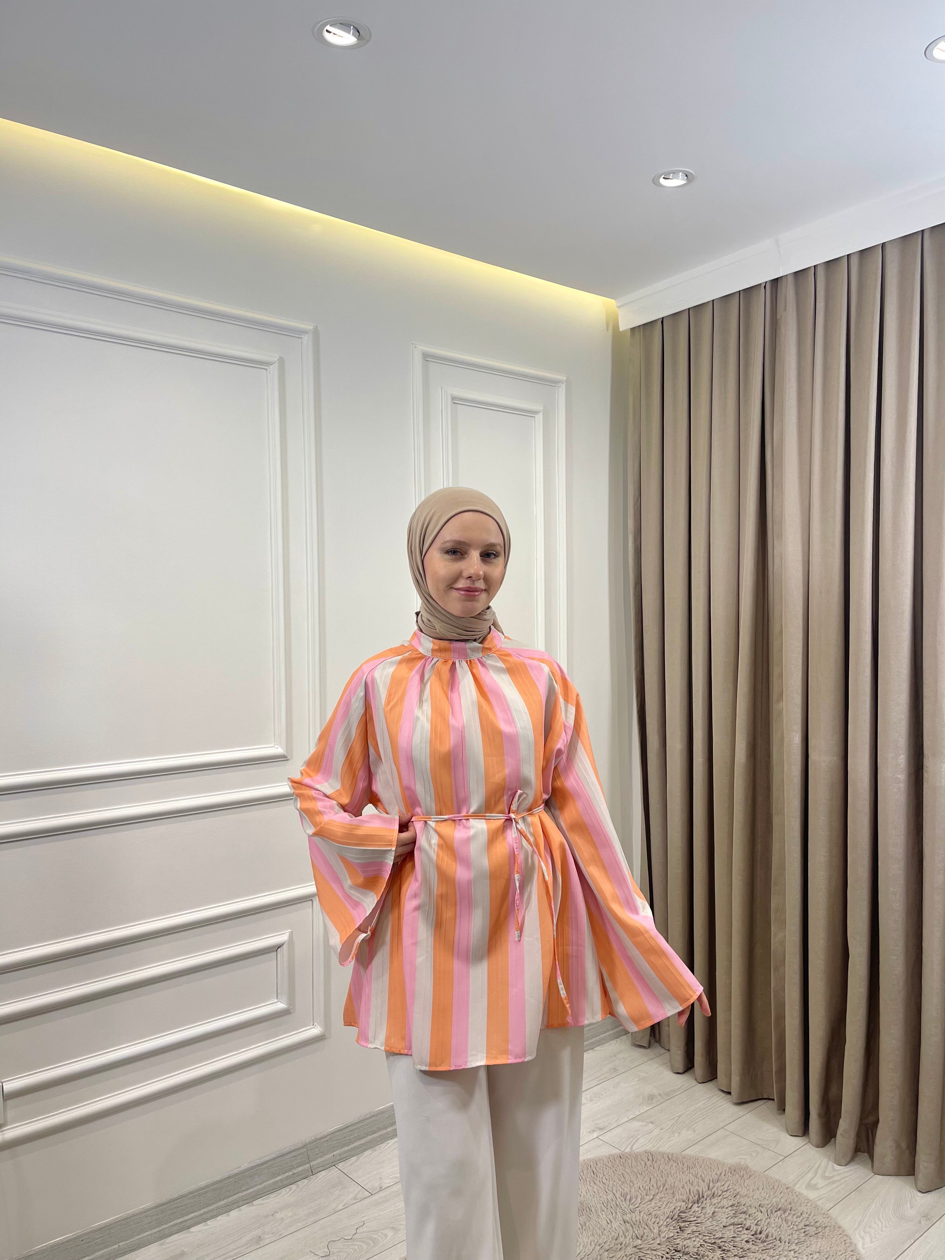 ÇİZGİLİ TUNİK TURUNCU