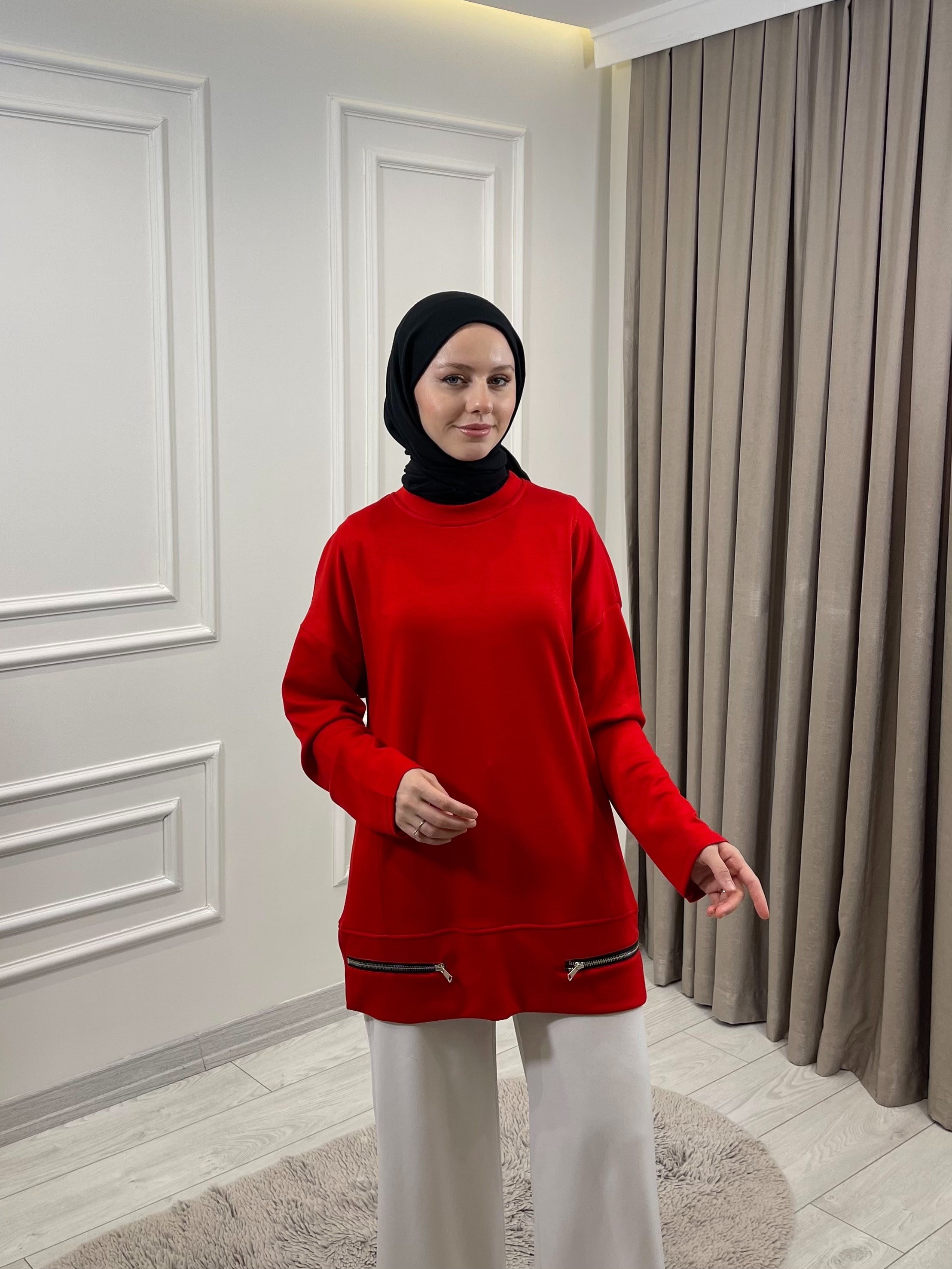 FERMUARLI TUNİK KIRMIZI