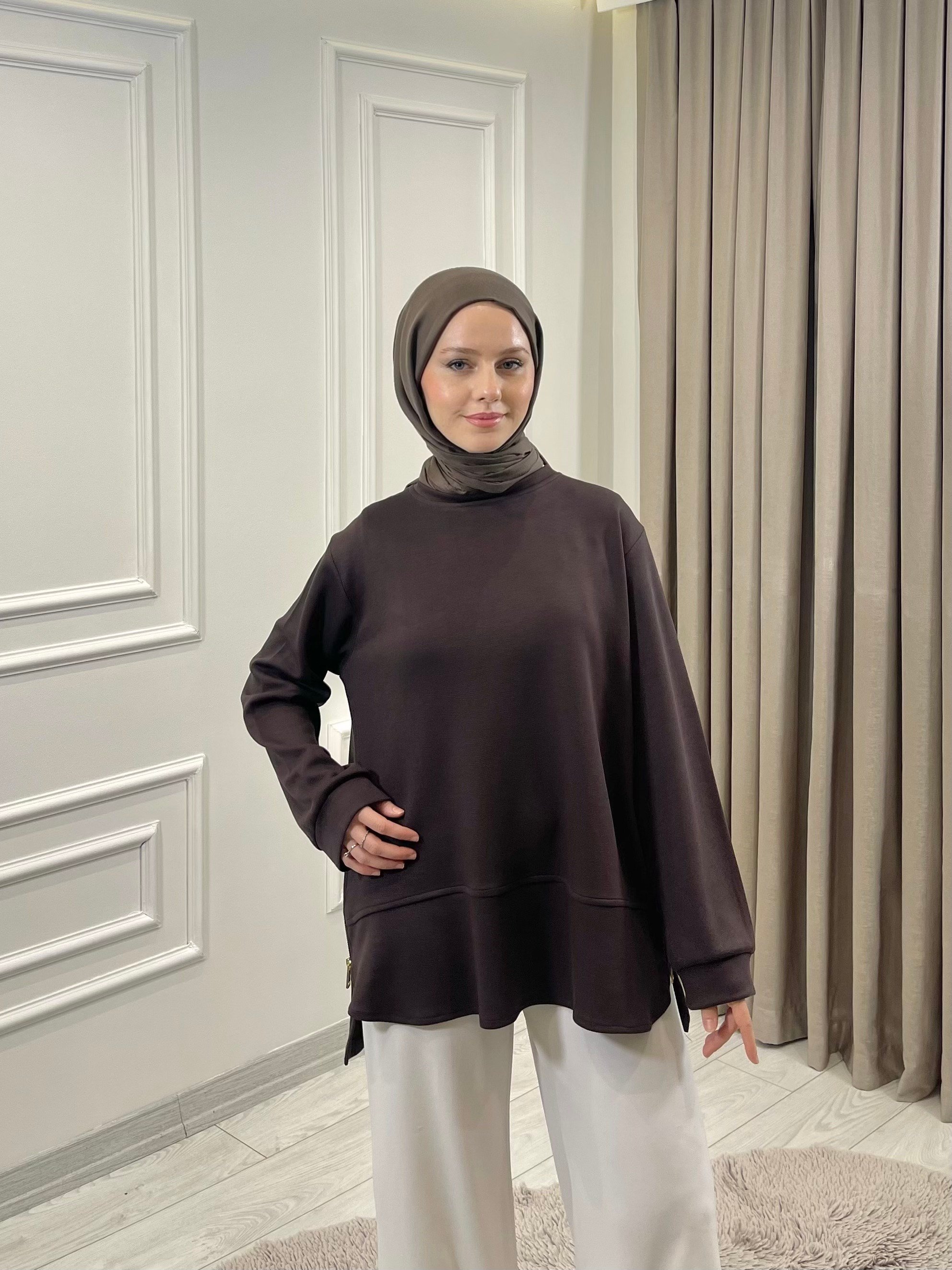 FLORA TUNİK KAHVERENGİ