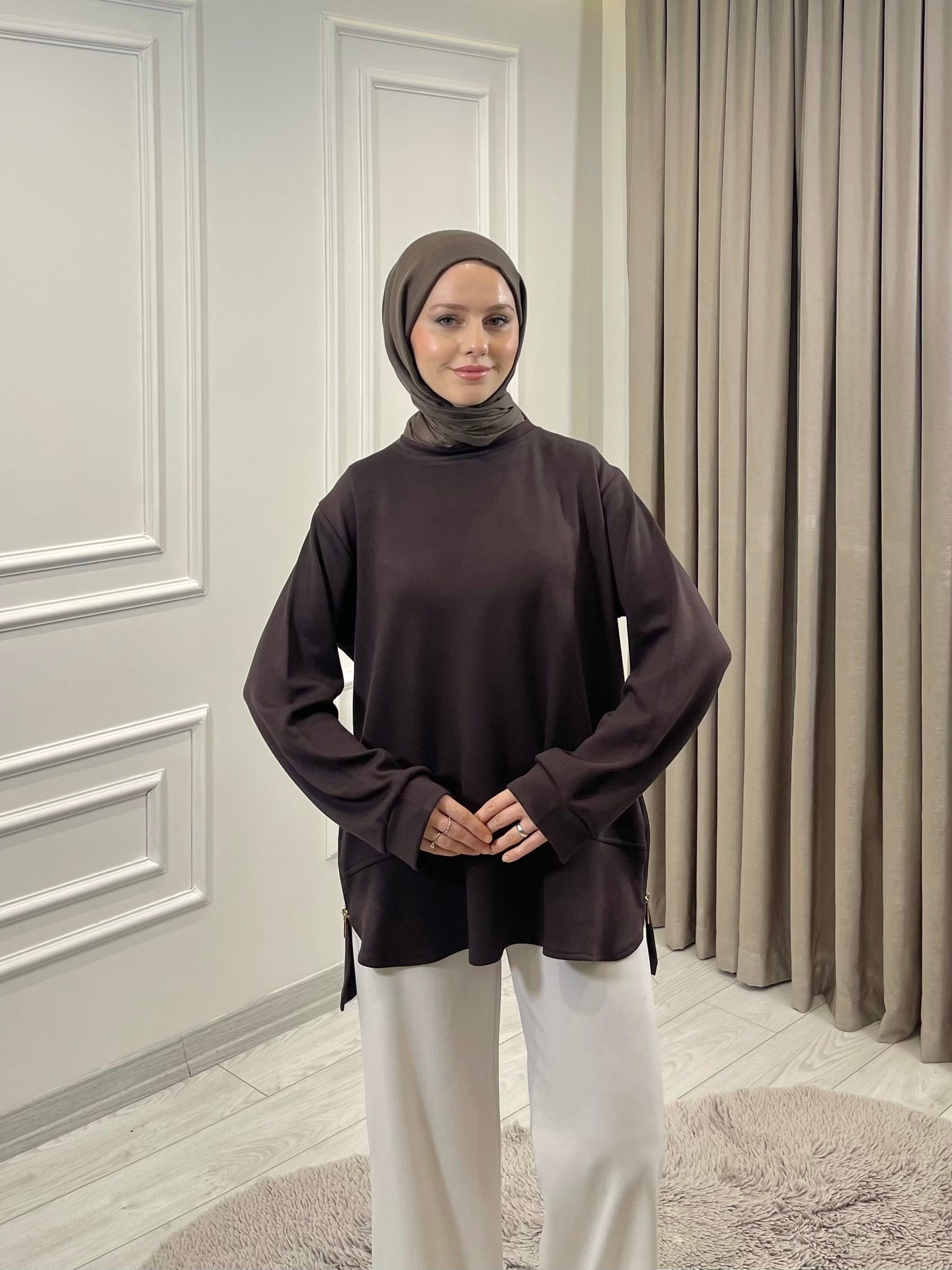FLORA TUNİK KAHVERENGİ