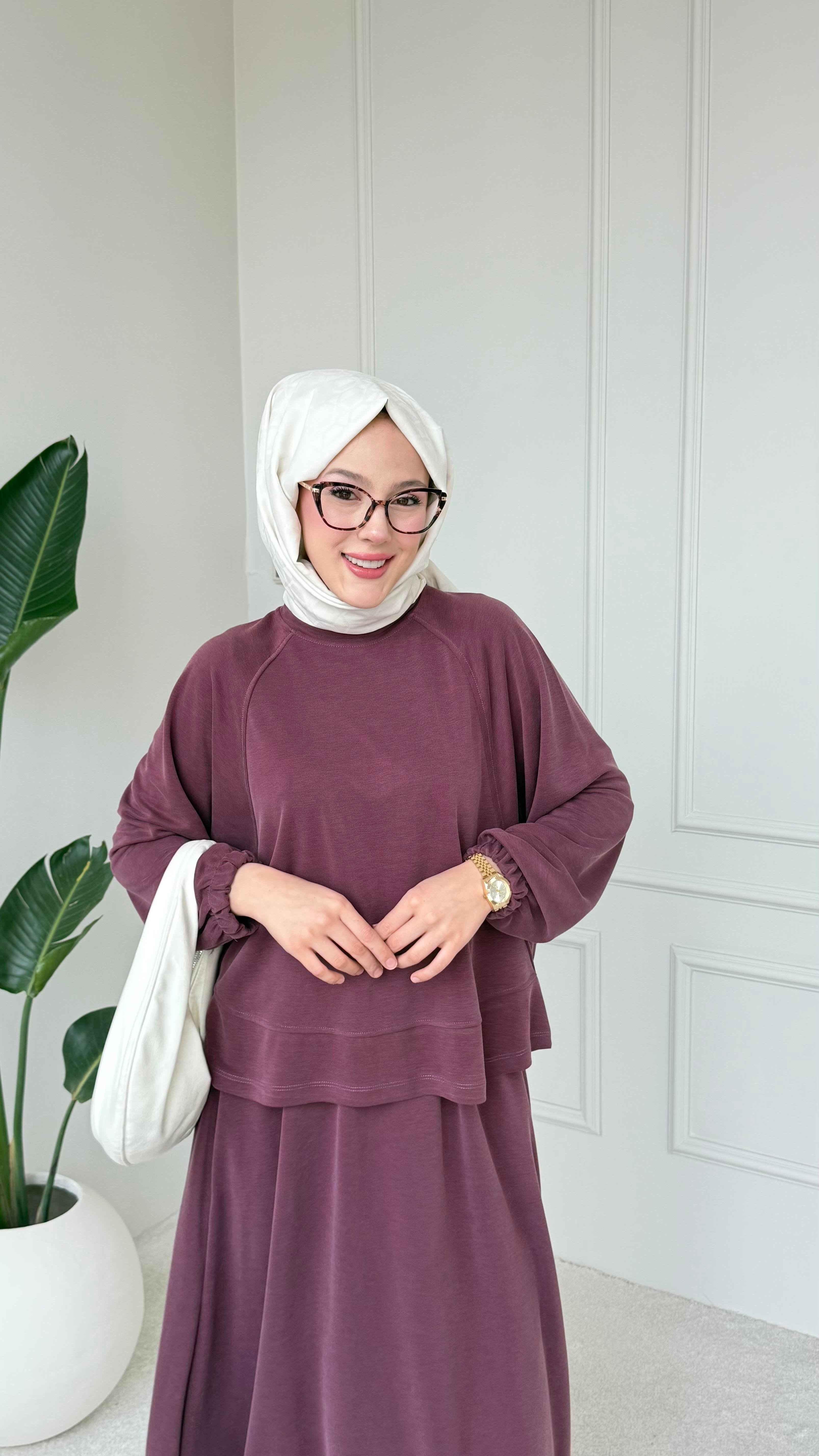 FLOW BASİC ETEKLİ TAKIM BORDO