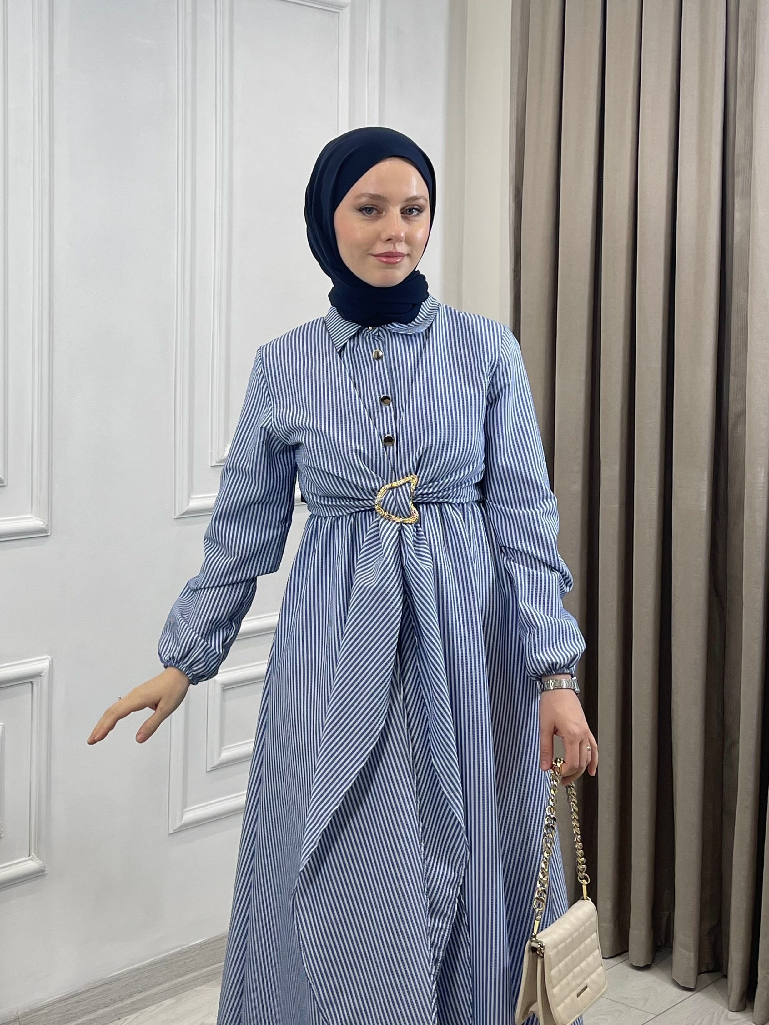 MONİ ELBİSE LACİVERT