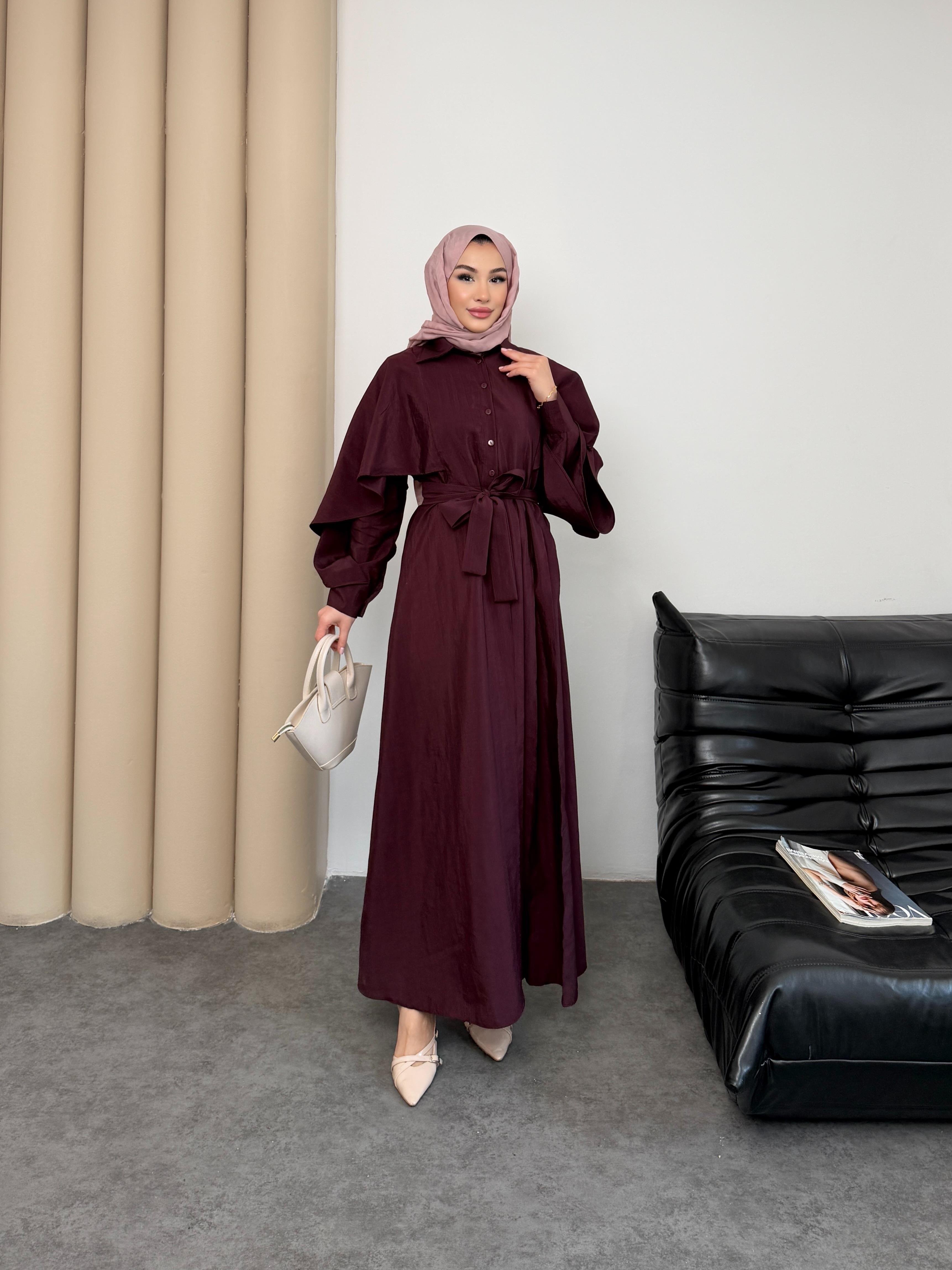 PELERİN ELBİSE BORDO