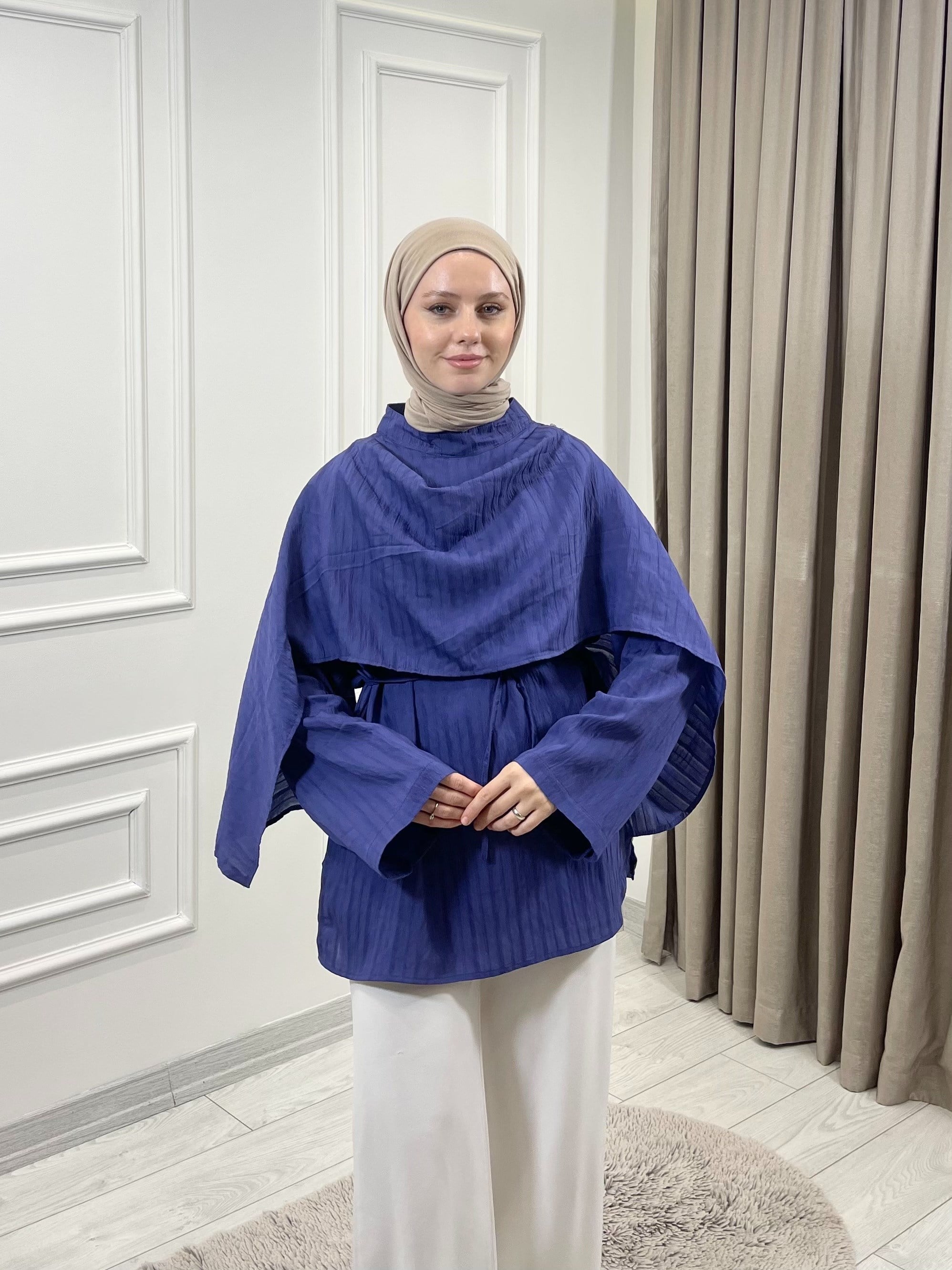 PELERİN TUNİK LACİVERT
