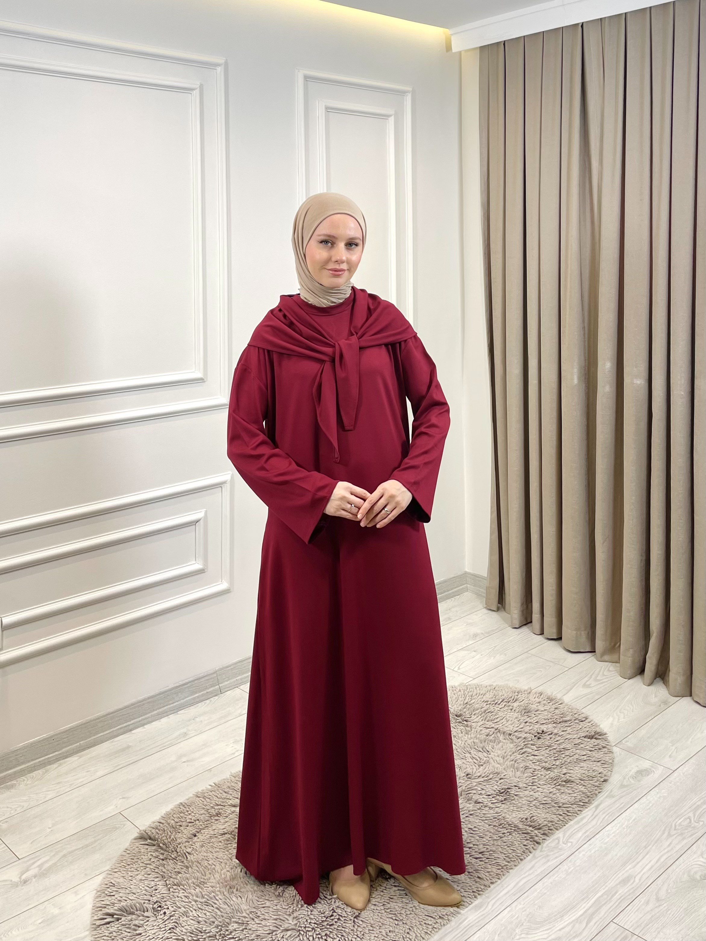 ŞAL ELBİSE BORDO