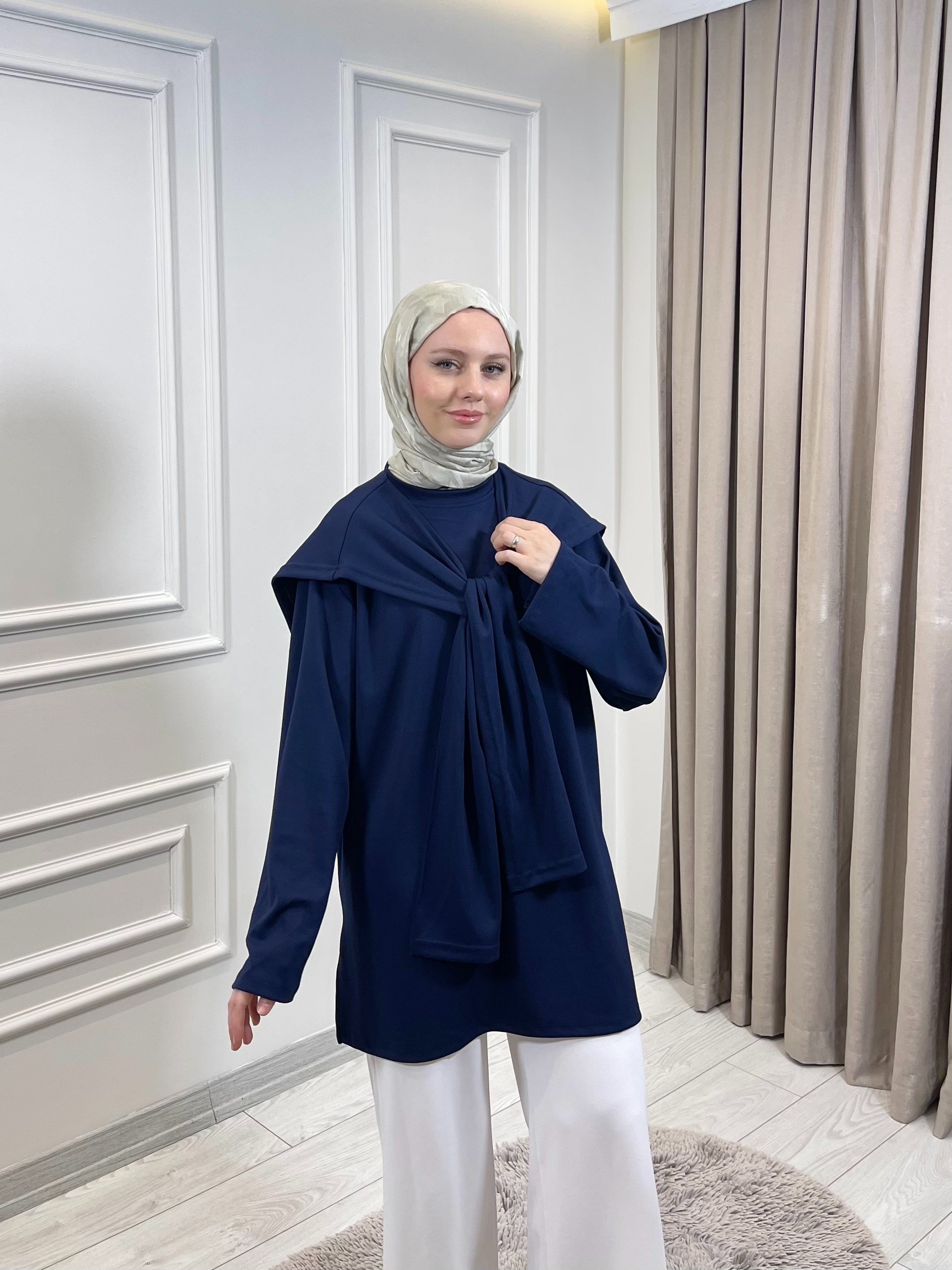 ŞAL TUNİK LACİVERT