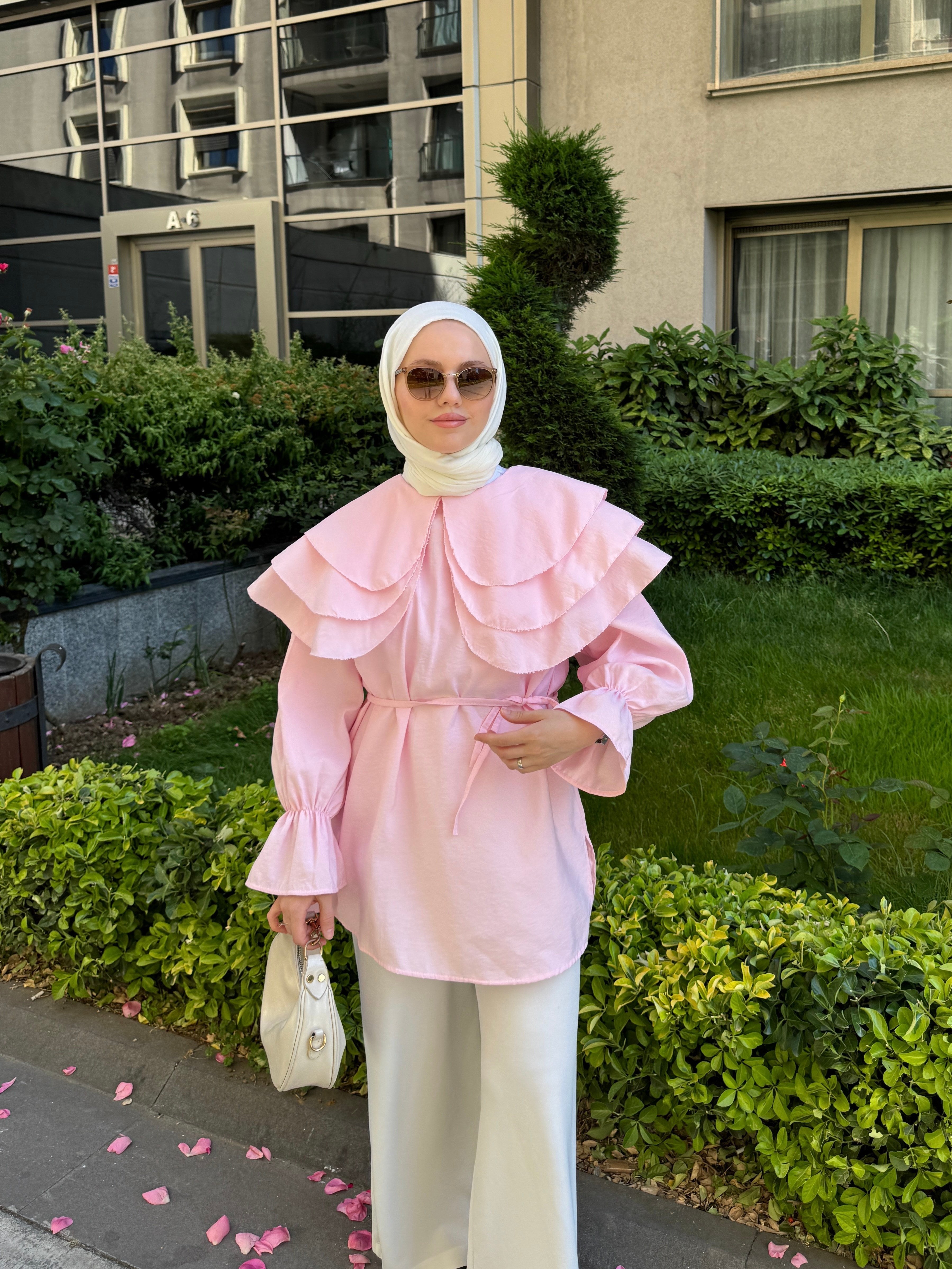 VOLAN GÖMLEK PEMBE