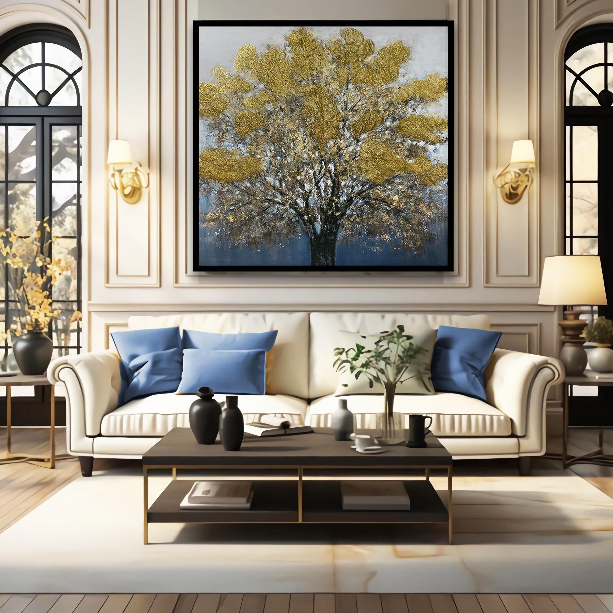 Ağaç Motif Doku İşlemli Tablo I KZY-Çİ-2705