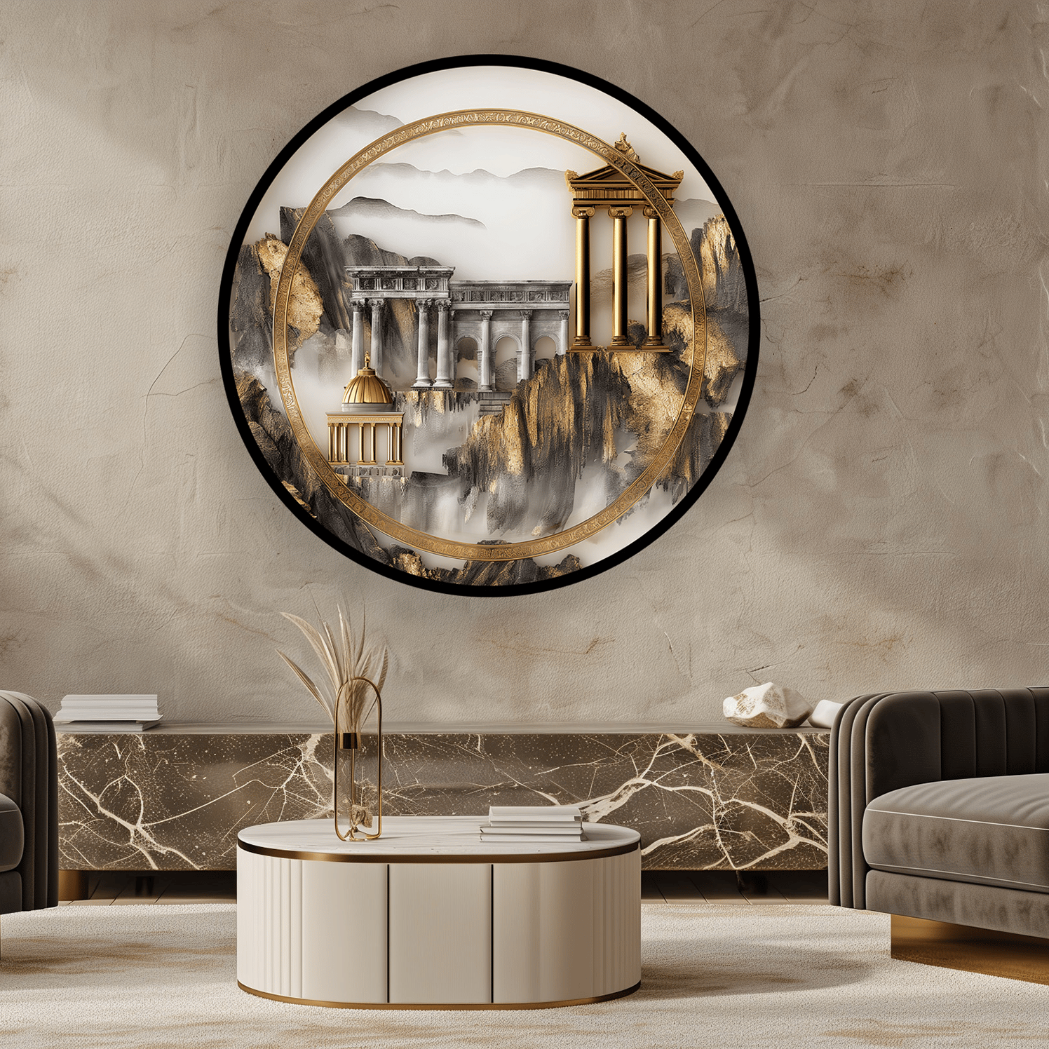 Antik Mimari Yuvarlak Tablo KZY-CDA-480