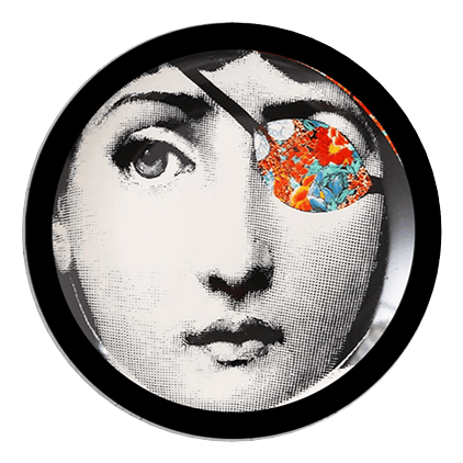 Fornasetti II Turuncu Detay Yuvarlak Tablo I KZY-CDA-472