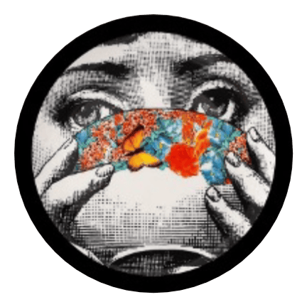 Fornasetti Turuncu Detay Yuvarlak Tablo I KZY-CDA-471