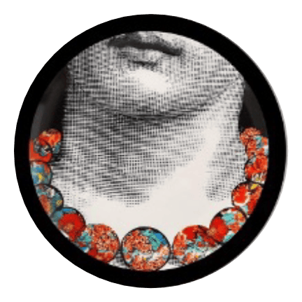 Fornasetti Turuncu Detay Yuvarlak Tablo I KZY-CDA-471