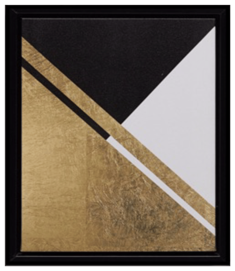 Geometrik Soyut Gold Doku İşlemli Tablo I KZY-AB-3000
