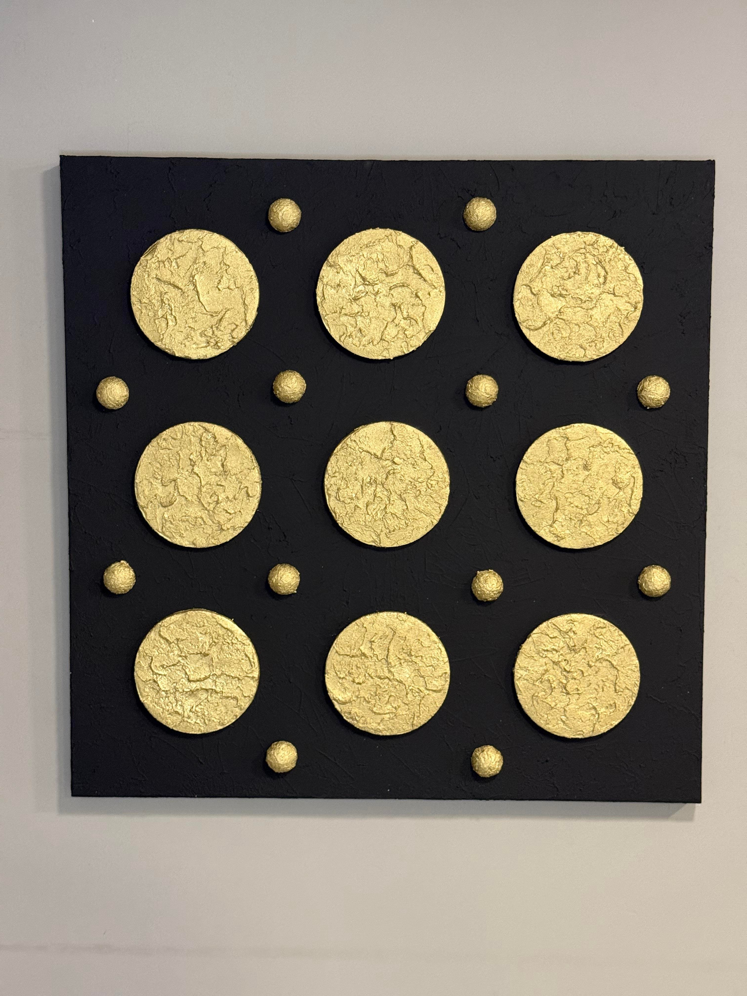 Gold-Siyah Yuvarlak Detay Duvar Aksesuarı I KZY-EXC-461