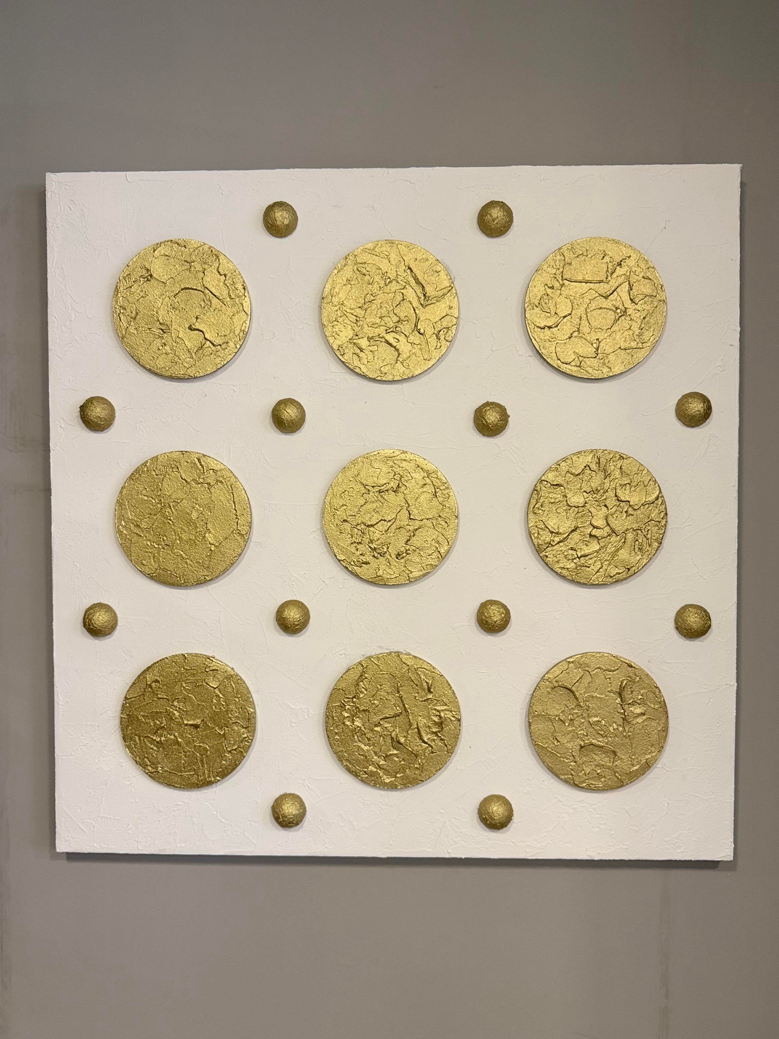 Gold Yuvarlak Detay Kabartma Duvar Aksesuarı I KZY-EXC-411