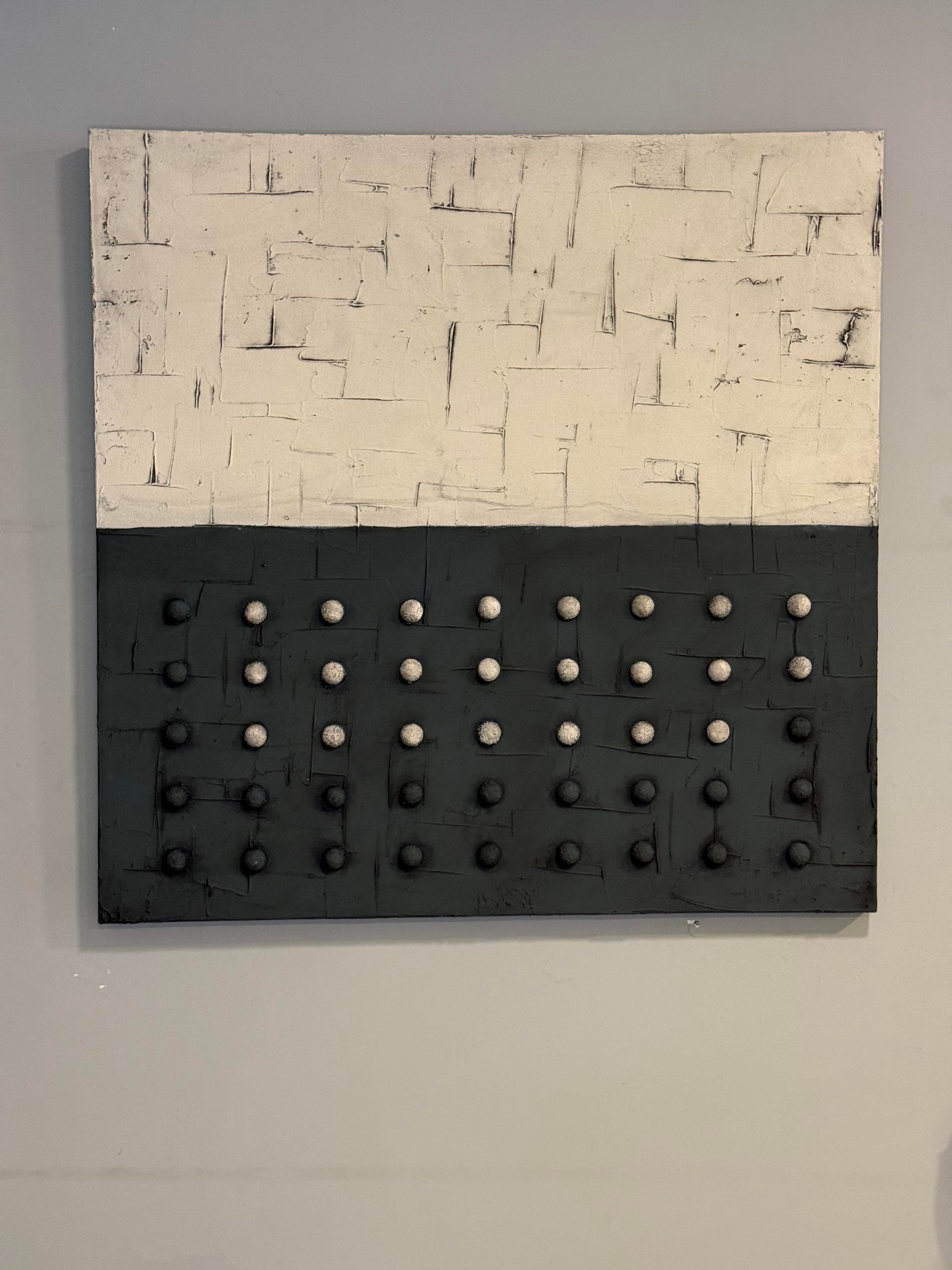Siyah Bej Geometrik Kare Duvar Aksesuarı I KZY-EXC-481