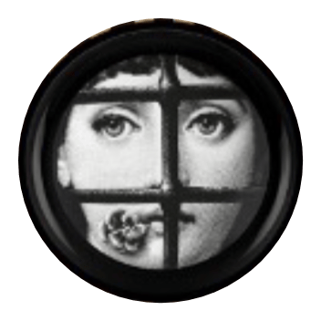 Siyah Beyaz Detay Fornasetti Yuvarlak Tablo I KZY-CDA-470