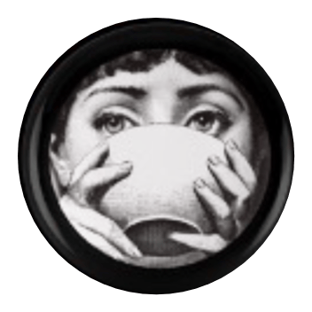Siyah Beyaz Detay Fornasetti Yuvarlak Tablo I KZY-CDA-470
