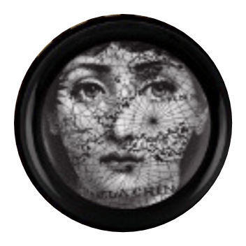 Siyah Beyaz Detay Fornasetti Yuvarlak Tablo I KZY-CDA-470