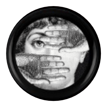 Siyah Beyaz Detay Fornasetti Yuvarlak Tablo I KZY-CDA-470