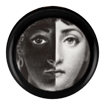 Siyah Beyaz Detay Fornasetti Yuvarlak Tablo I KZY-CDA-470