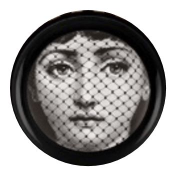 Siyah Beyaz Detay Fornasetti Yuvarlak Tablo I KZY-CDA-470
