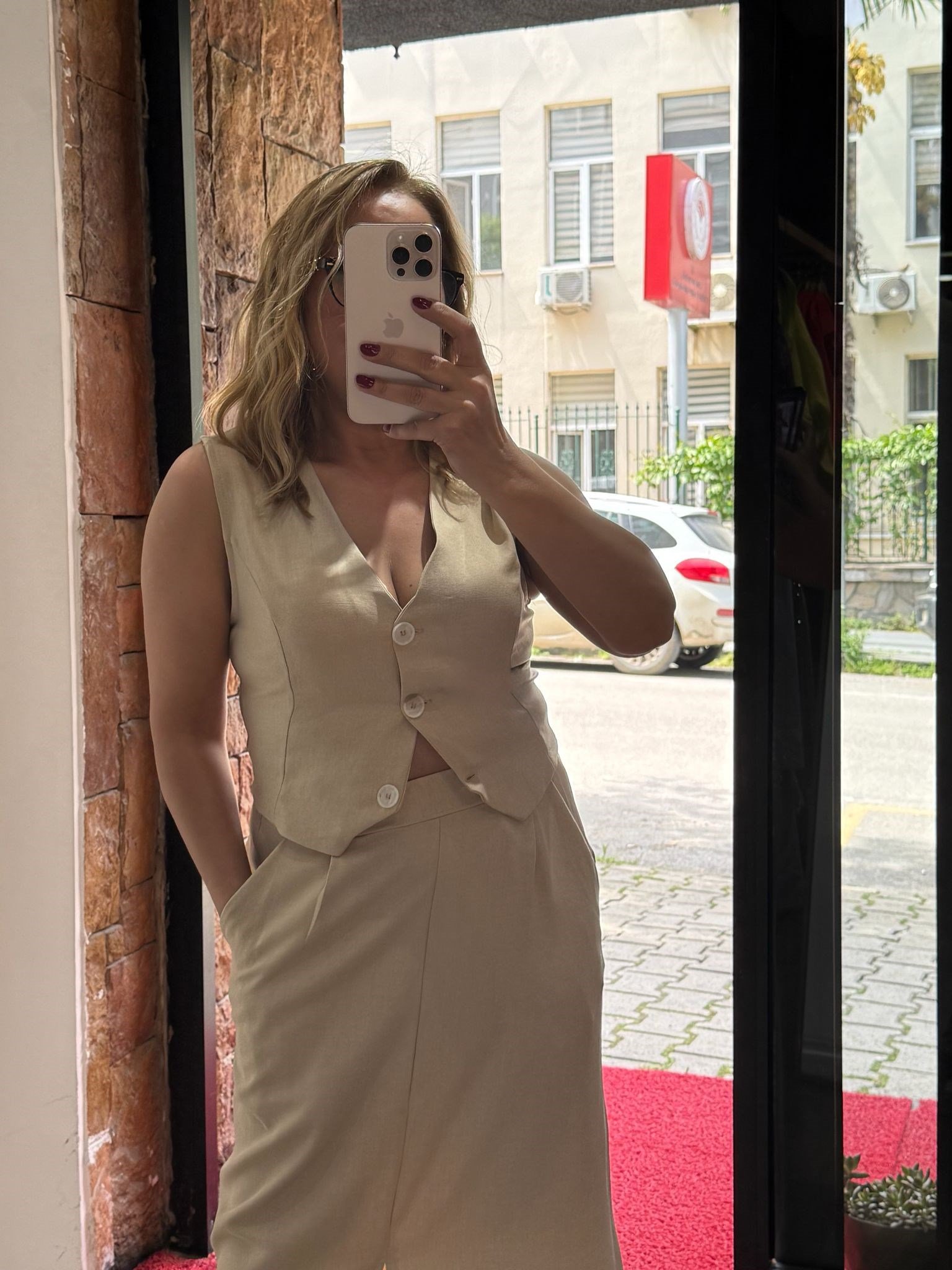 Keten Etek Yelek Takım Taş 