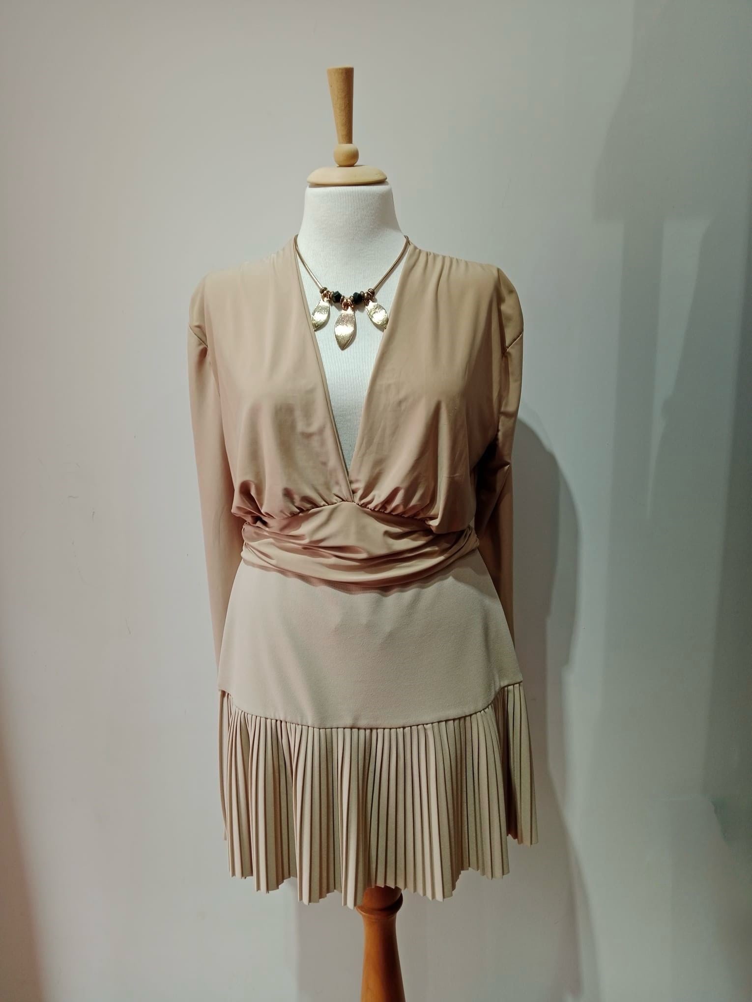 Piliseli Mini Etek Camel