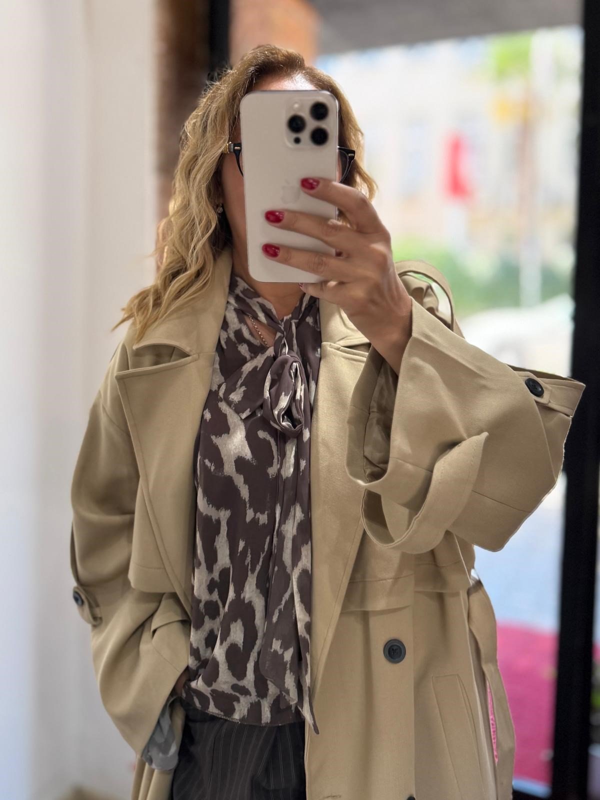 Premium Apoletli Poliviskon Trench Caramel