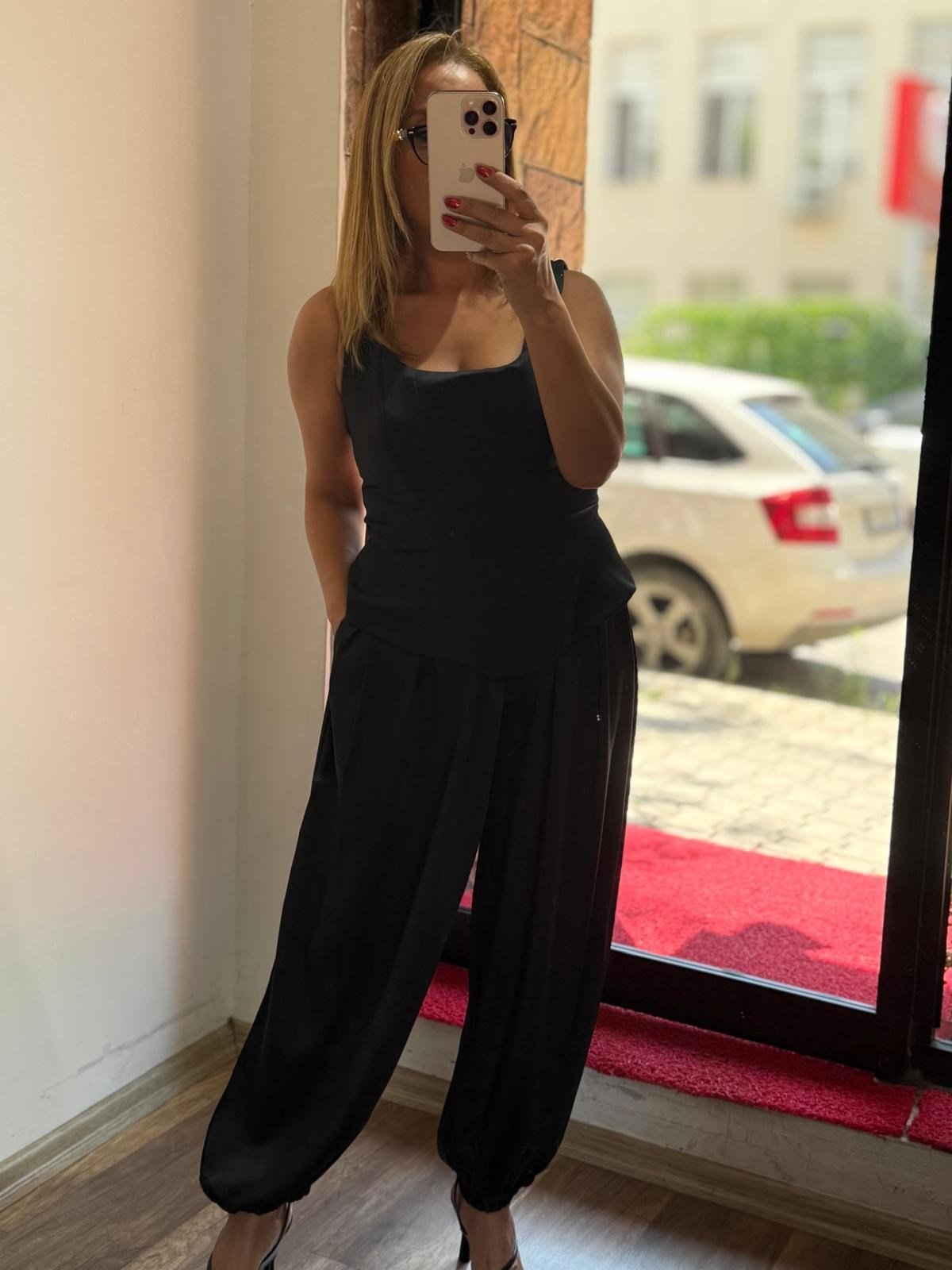 Premium Korse Şalvar Pantolon Saten Takım