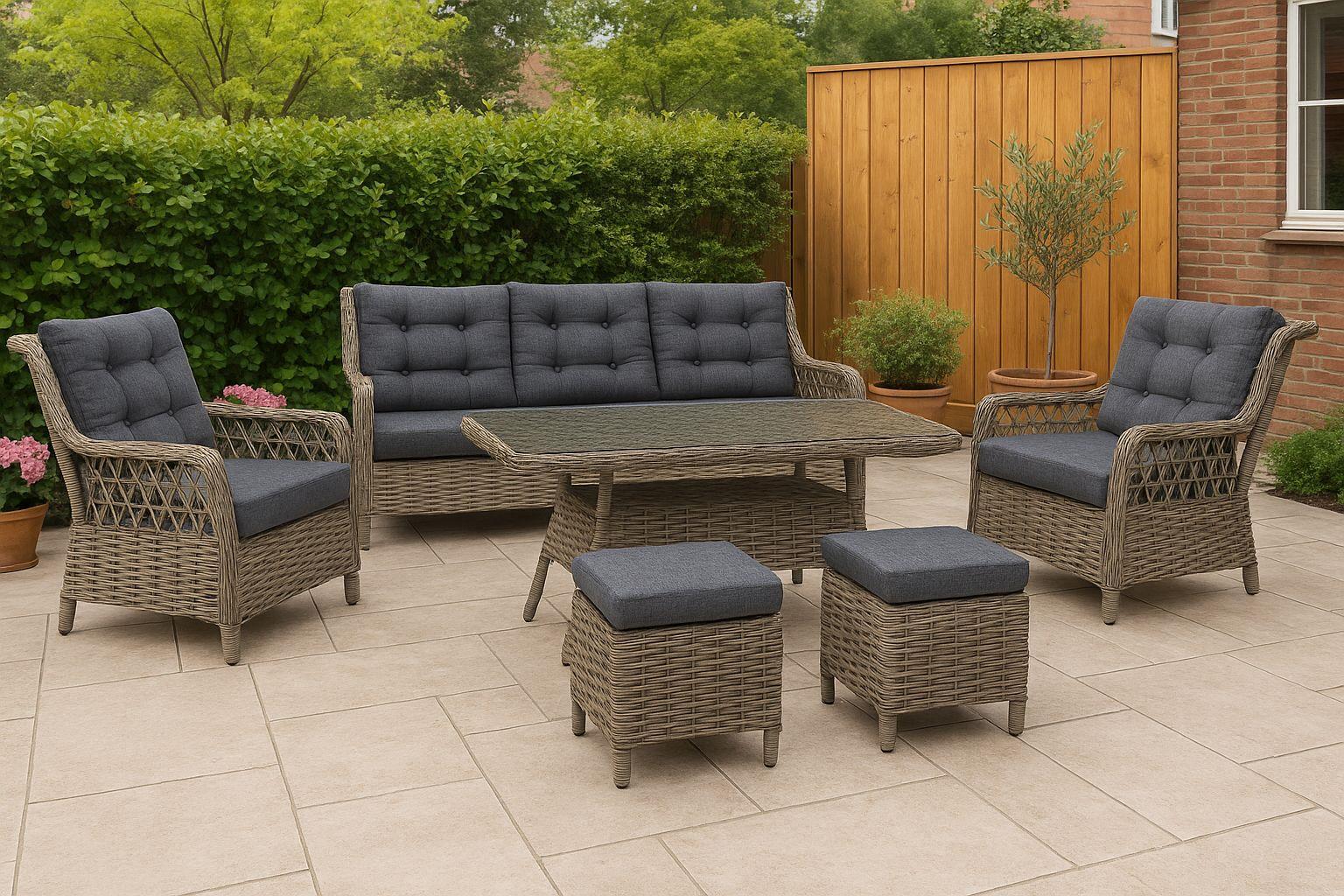 Açelya Rattan Bahçe Takımı 3+1+1 – Cappuccino