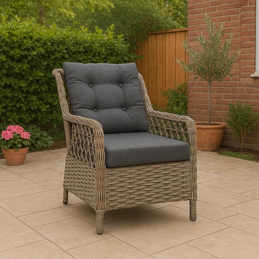 Açelya Rattan Bahçe Takımı 3+1+1 – Cappuccino