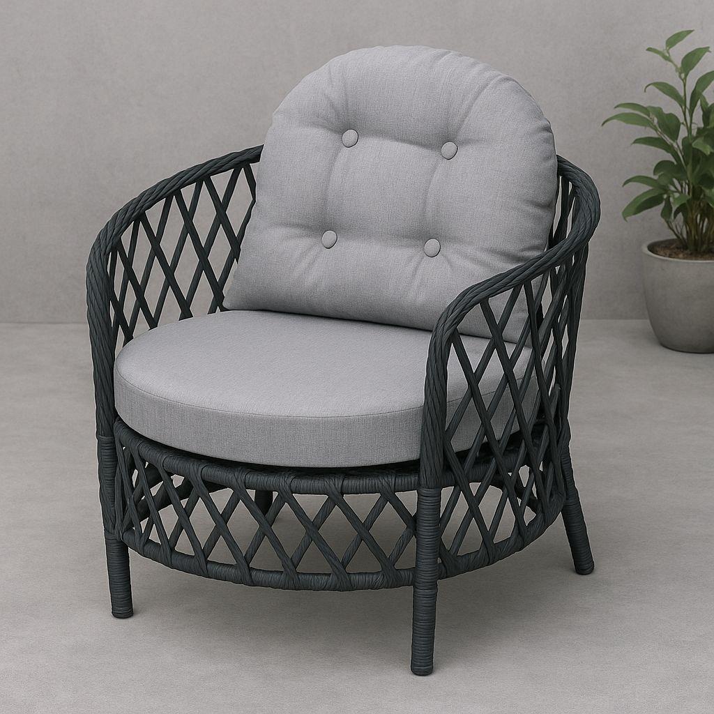Akasya Rattan Bahçe Takımı 2+1+1 – Gri