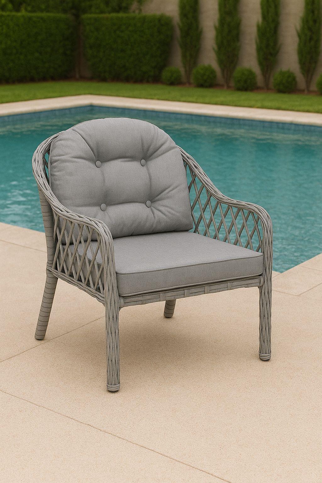 Defne Rattan Bahçe Takımı 1+1 - Gri