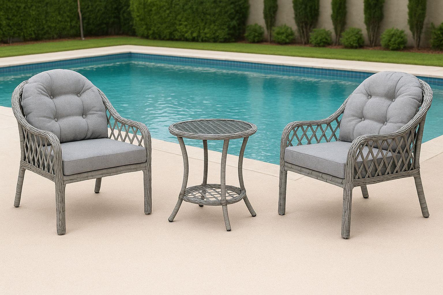 Defne Rattan Bahçe Takımı 1+1 - Gri