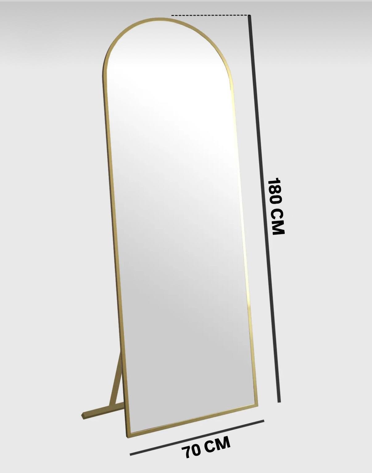 Gold Oval Formlu Ayaklı Boy Aynası (180x70)