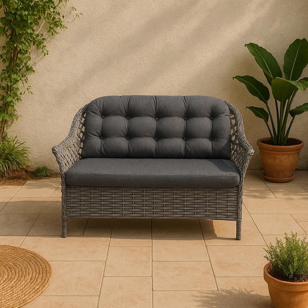 Orkide Rattan Bahçe Takımı 2+1+1 - Gri