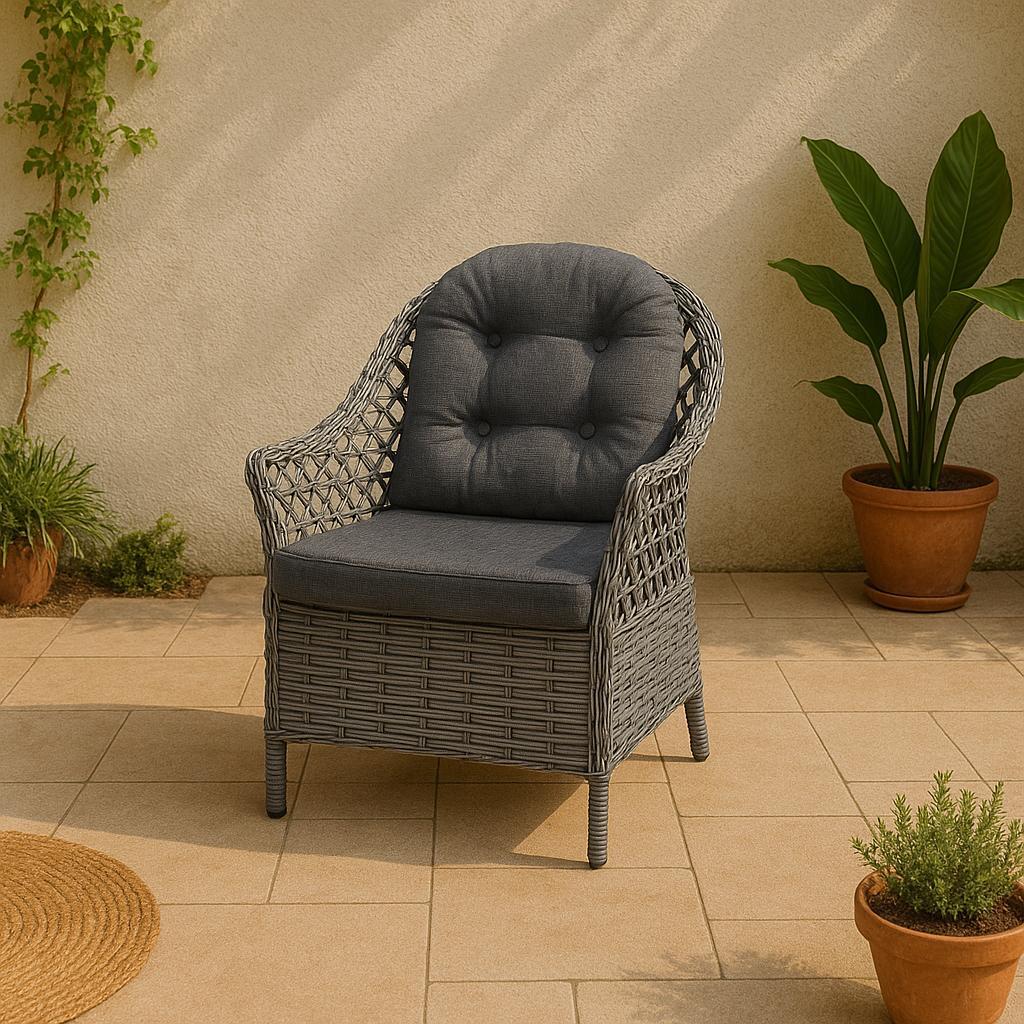 Orkide Rattan Bahçe Takımı 2+1+1 - Gri