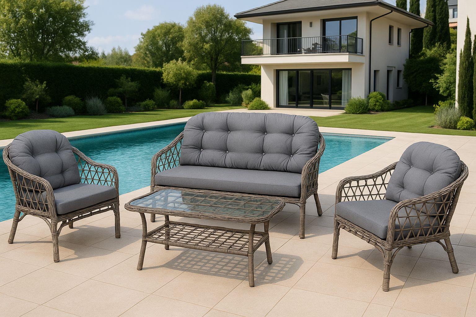 Papatya Rattan Bahçe Takımı 2+1+1 Cappuccino