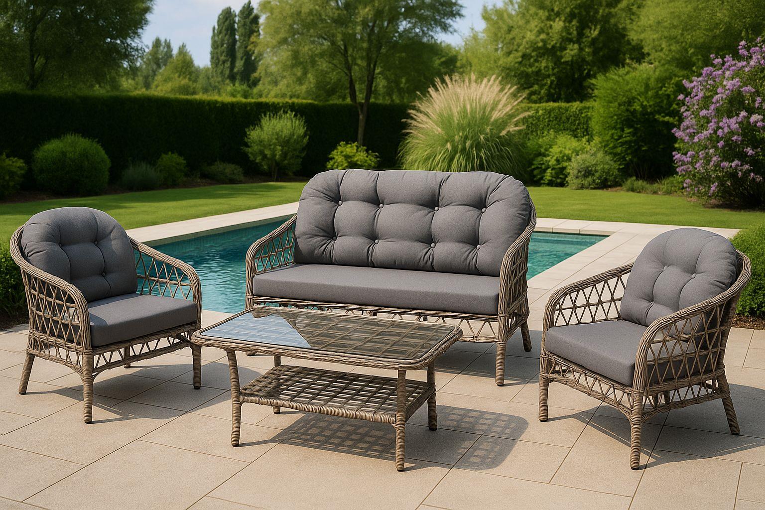 Papatya Rattan Bahçe Takımı 2+1+1 Cappuccino